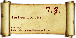 Terhes Zoltán névjegykártya